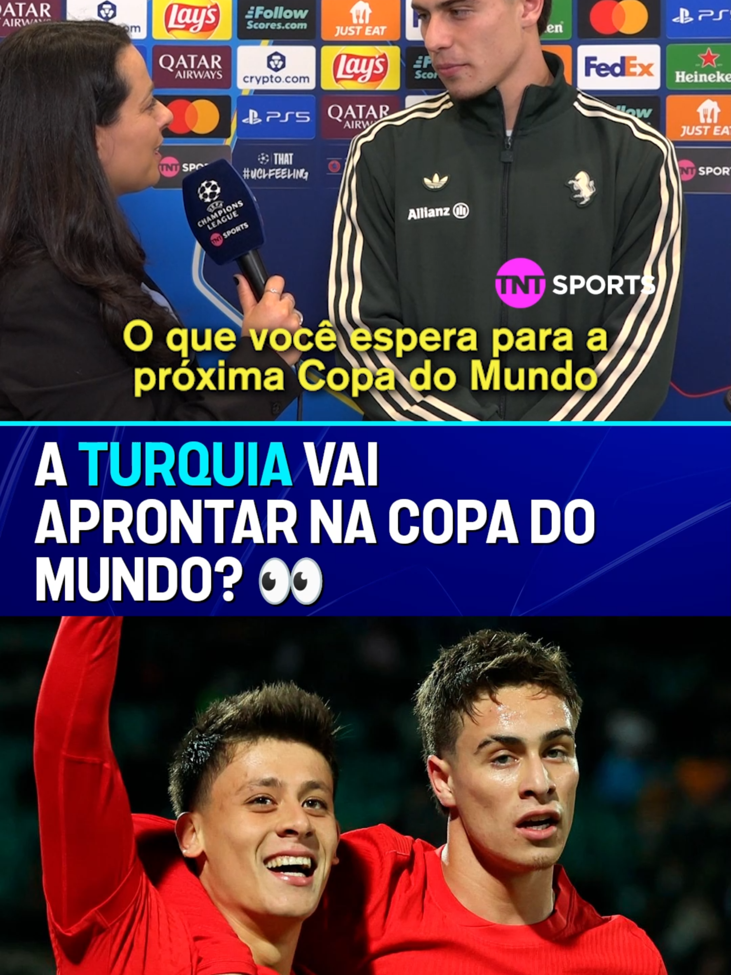 A TURQUIA PODE VOLTAR À COPA DO MUNDO DEPOIS DE MAIS DE 20 ANOS! 🥹🇹🇷 A seleção turca conta com Yıldız e Güler, além de estar na briga por uma vaga no Mundial. A nossa Tati Mantovani conversou com exclusividade com o craque da Juventus, que falou sobre o companheiro! 🏆🌎 #CasaDaChampions #ChampionsLeague #juventus #realmadrid #turkey