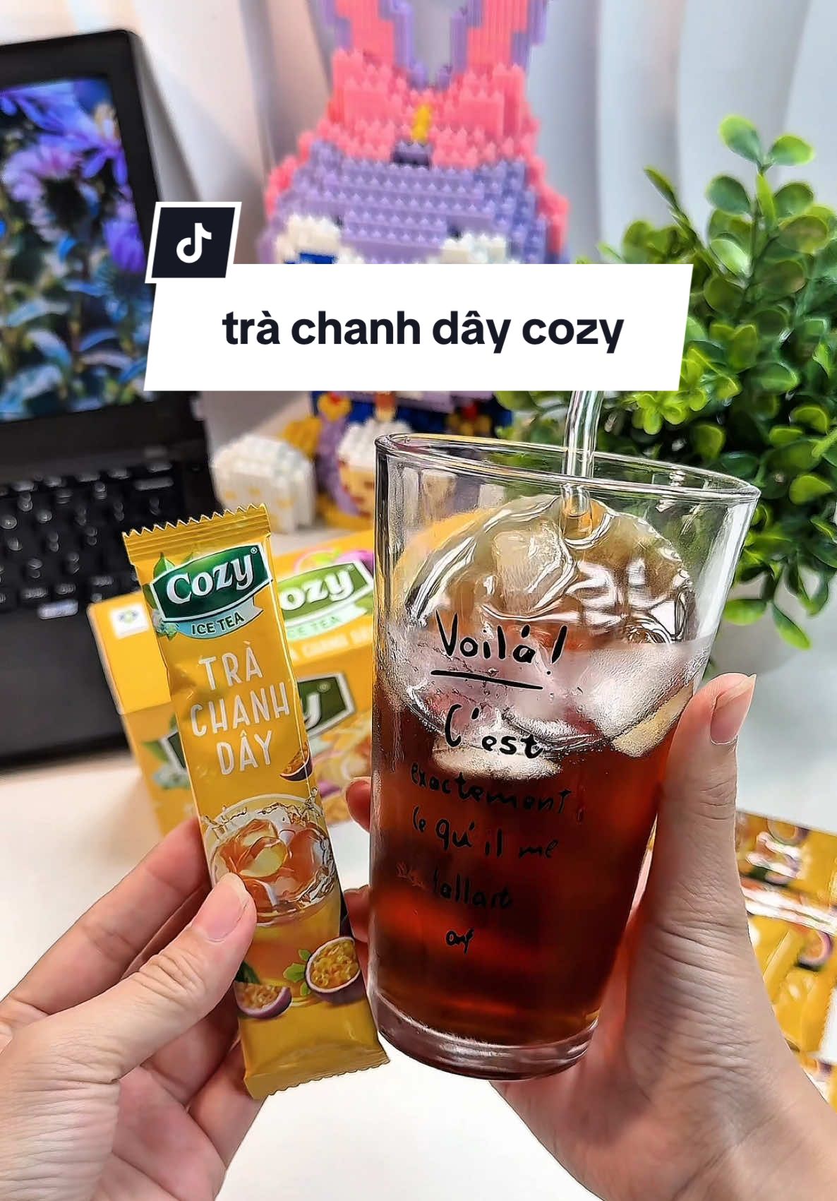 Chua ngọt hài hoà, thơm mát cực kỳ 🍋✨ Trà chanh dây Cozy – uống 1 ngụm là thấy tỉnh liền! 💛#muacungquyen #review #xuhuong #tracozy #tragiainhiet 