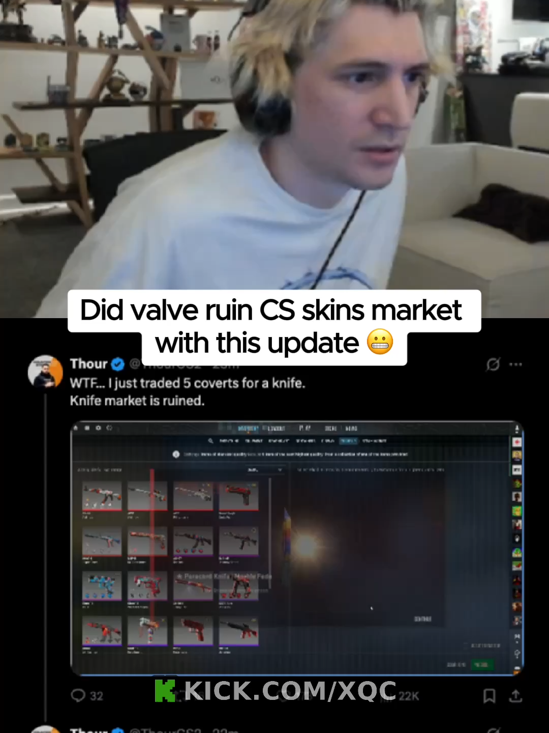 Did valve ruin CS skins market with this update 😬 #xqc #cs2 #counterstrike #csgo