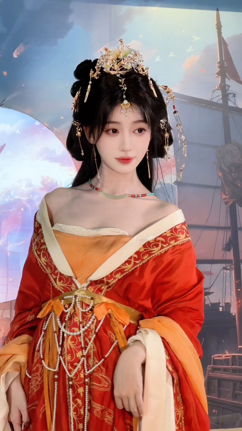 phi tần này được #hanphuc #cotrang #trevai #cos #offshoulder #汉服hanfu #汉服 #aotrevai 