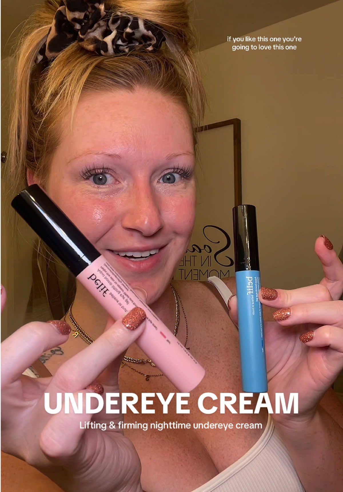 Firming & lifting under eye cream with peptides, collagen & retinol. This one is for nighttime & you’re going to love the pink one if you like the blue one! #eyeserum #eyebags #darkcircles #puffyeyes #antiagingskincare 