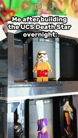 I spent the entire night building the UCS Death Star, and I was tired afterwards. Let me know what set took you the longest to build.  #legostarwars #legotiktok #legocollector #legomemes #legodeathstar 