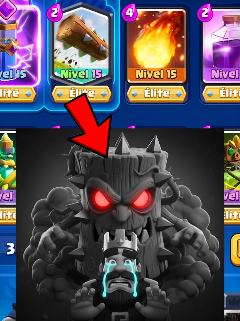 Tronco nivel 15 en arena 1 🪵👺 #clashroyale #arthass 