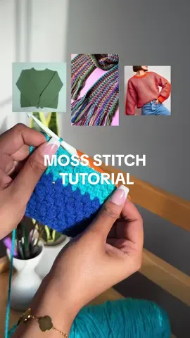 Crocheting 101: the moss stitch for beginners! 🤝✨ #crochetersoftiktok #crochet #beginnercrochet #howtocrochet #fyp 