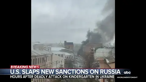 Just hours after the second summit was called off between Pres. Trump and Pres. Putin, Russia launched a brutal attack on Ukraine, striking a kindergarten with children inside. The White House is now imposing new sanctions on Russia. Rachel Scott reports. #WorldNewsTonight 