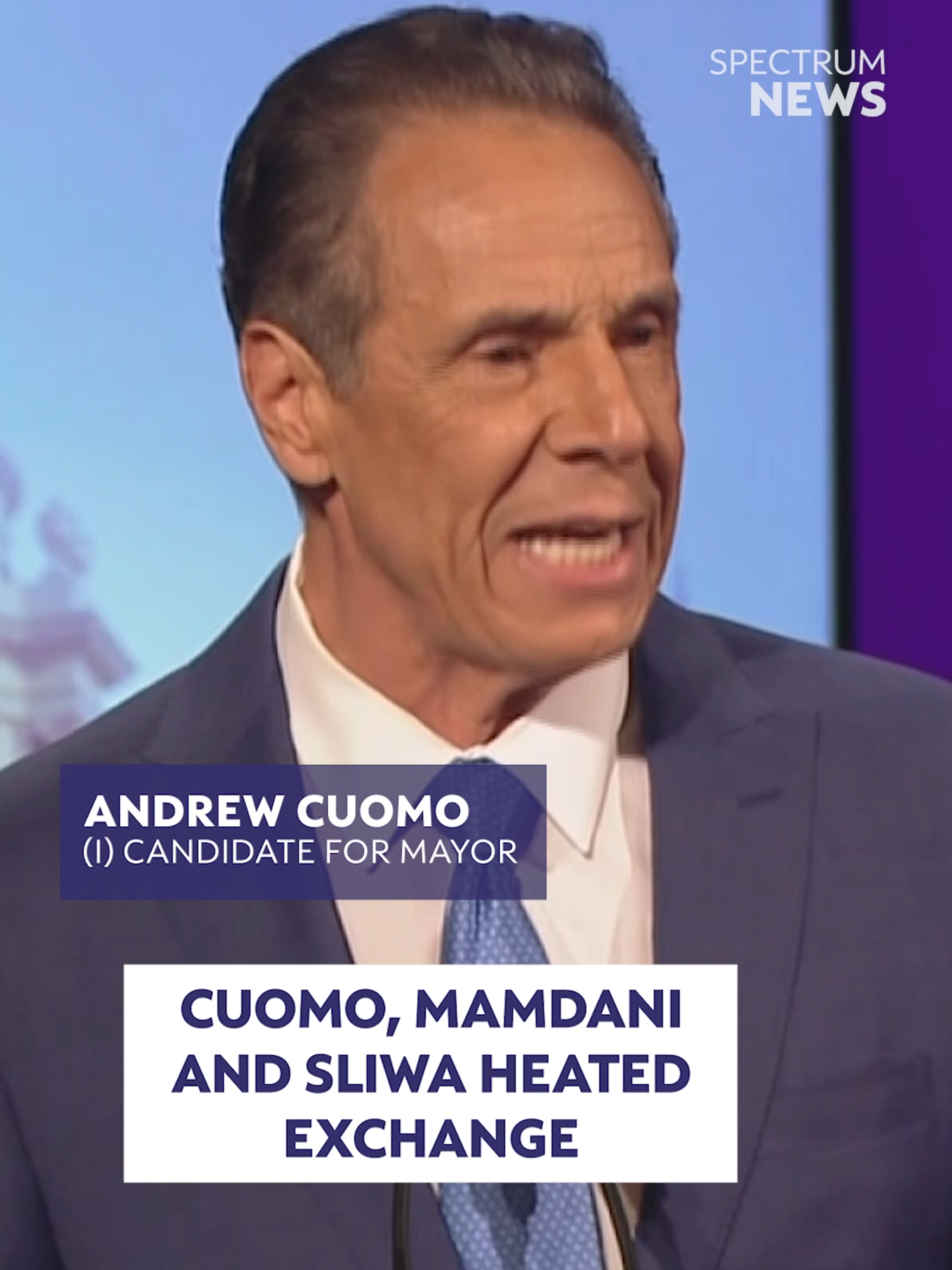 Andrew Cuomo, Zohran Mamdani and Curtis Sliwa had a heated exchange on their qualifications and history. #ny1debate