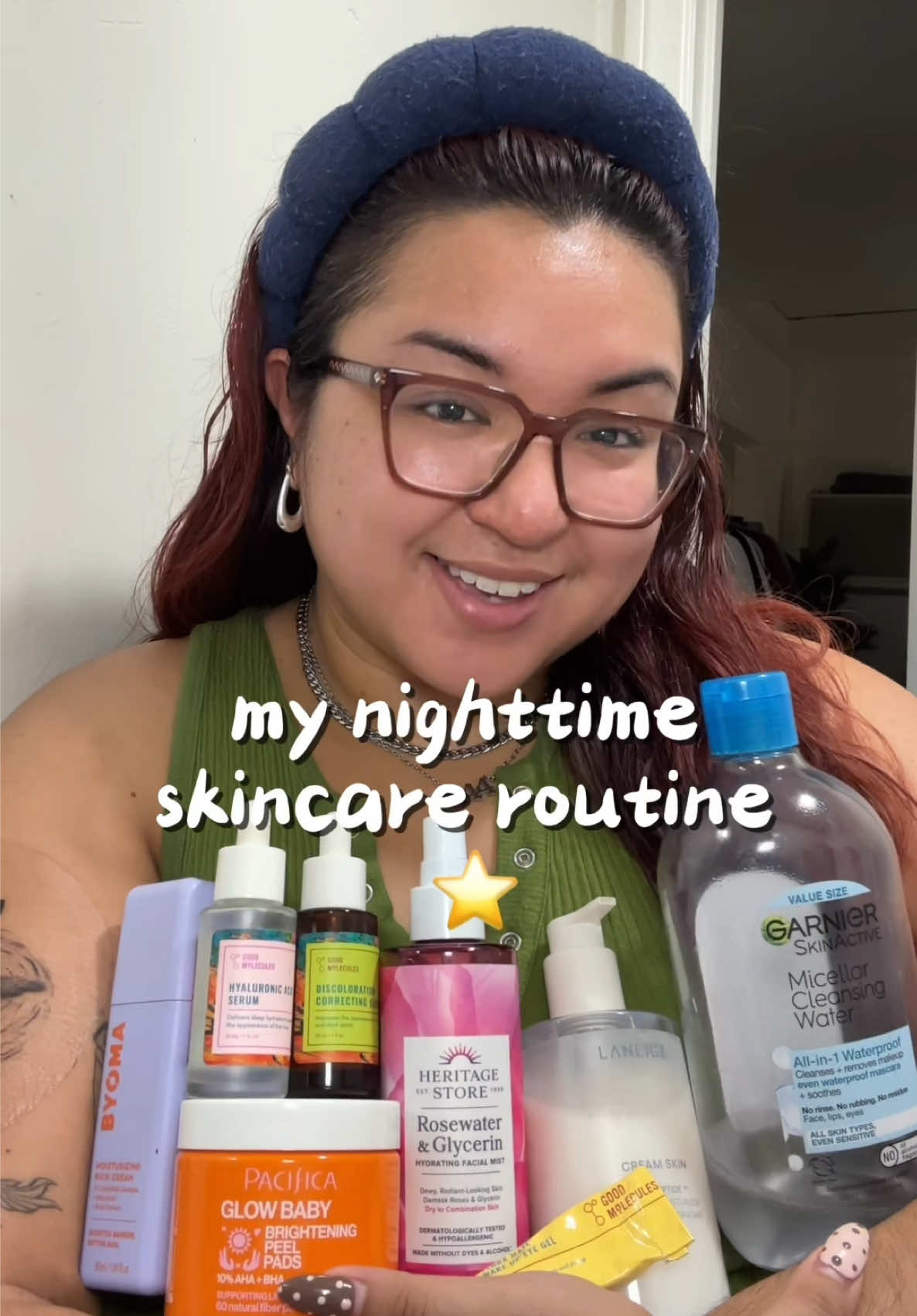 heads up! my skin is oily & i would not consider it acne prone or sensitive 😋 #CapCut #fypシ #nighttimeskincare #skincareroutine #nightroutine  @GarnierUSA  @laneige_us  @The Heritage Store  @pacificabeauty  @Good Molecules  @byoma  @STARFACE 