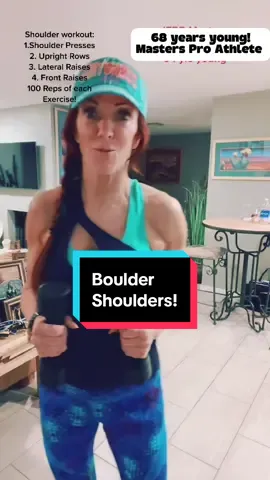 4 exercises. 100 reps each. Age is just a number, but strong is forever. 💪 #over50fitness  #fitover60 #ageisirrelevant #shoulders #shoulderwork 