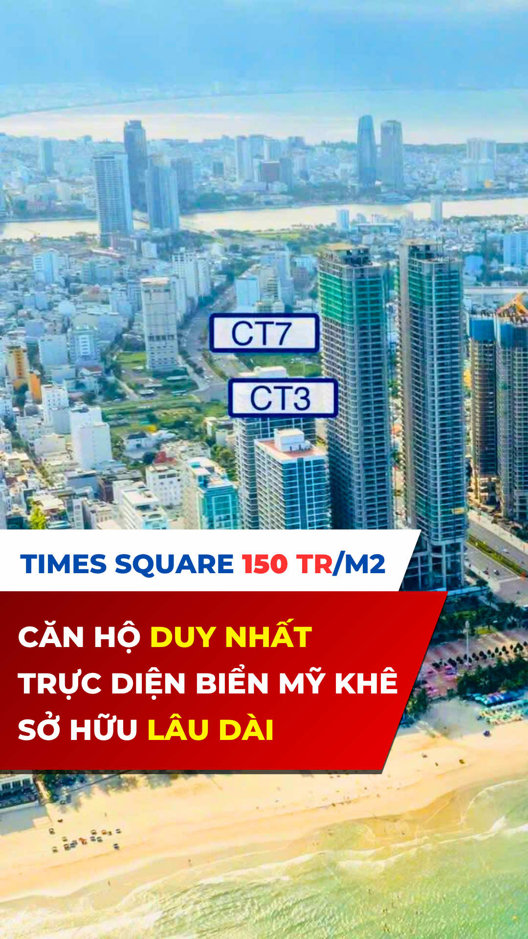 Times Square - Căn hộ trực diện biển DUY NHẤT, sở hữu LÂU DÀI #timesquare #canhobien #bdsdanang #xuhuong #batdongsandanang 