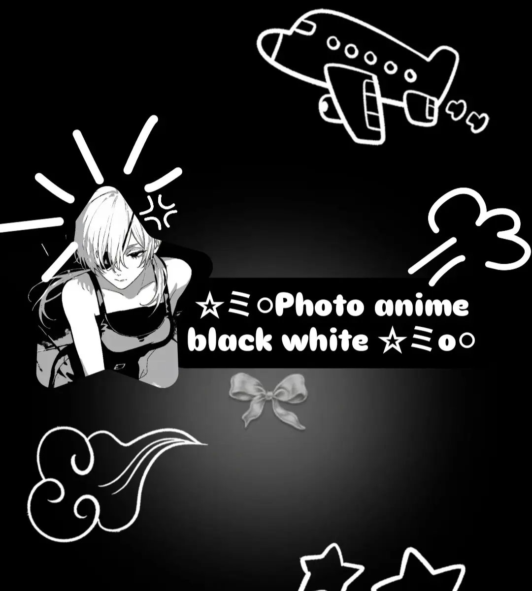 #pfp #photo #ainme #black #white 
