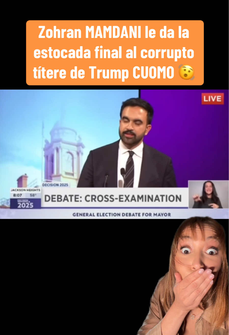 JUGADA MAESTRA!! @Zohran Mamdani le hace JAQUE MATE a el títere de Trump y los multimillonarios llevando una de sus sobrevivientes al debate.  #trump #maga #latinos #zohranmamdani #nuevayork 