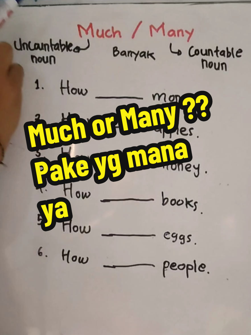 Kapan pakai much dan many... #belajarbahasainggris #sipalingaffiliate #modalkontendoang #bukuotodidakbahasainggris 