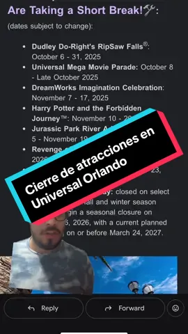 Universal Orlando anuncia cierre de atracciones.  #universalorlando #agenteuniversal #universalorlandoresort #harrypotter #orlando 