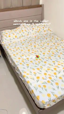 Which one is the cutest #bedsheet #chiffonbedsheet #bedroom #fyp 