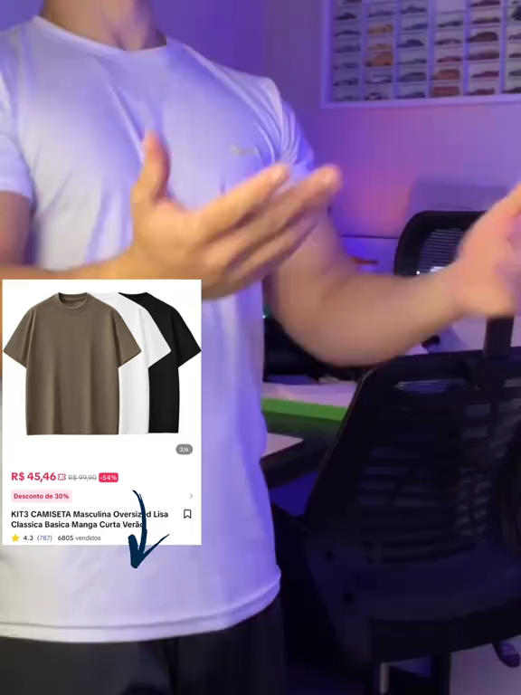 Kit 3 camisas oversized #TikTokShopFashion
