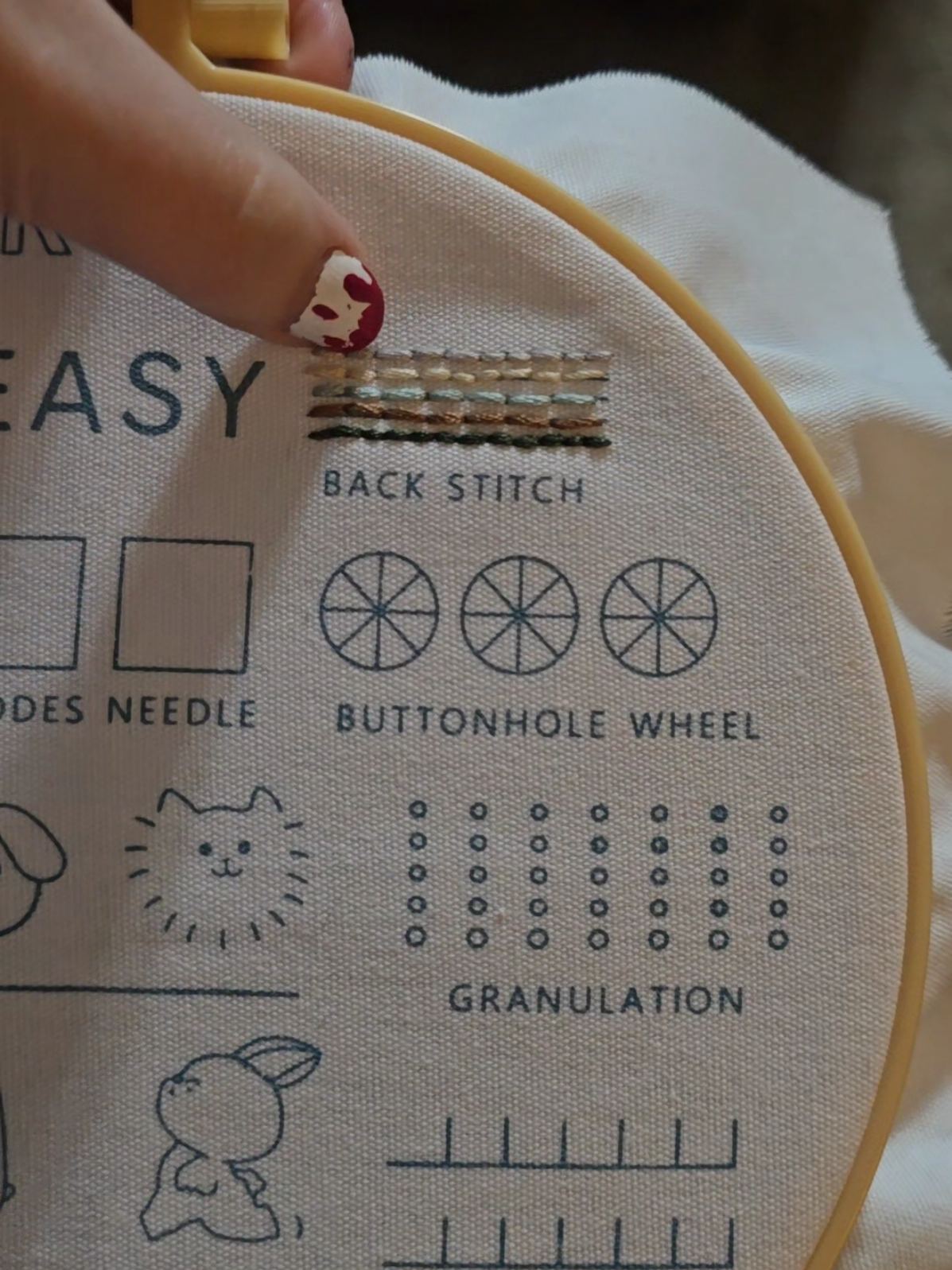 Here's how my embroidery is going! Starting off with the basics! #embroidery #hobbies #BookTok #theonlygoodindians #ouabh 