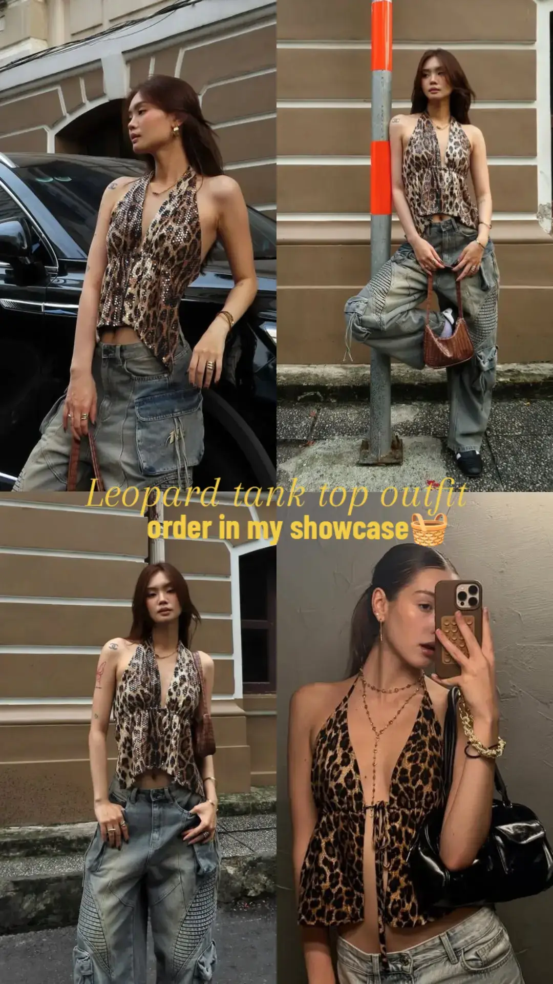 Halter sexy cheetah tank top outfits. #foryoupage #creatorsearchinsight #OOTD a#cheetahprint #trendyoutfit 