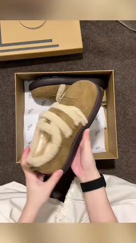 Giày Nữ lót lông đế thấp , đi êm nhẹ nhàng🥰 - Size: 36 - 40  - Màu: Nâu đậm - Nâu rêu  #giaynu #giaymuadong #giaylotlong #reviewgiaydep #tiemnhakem 