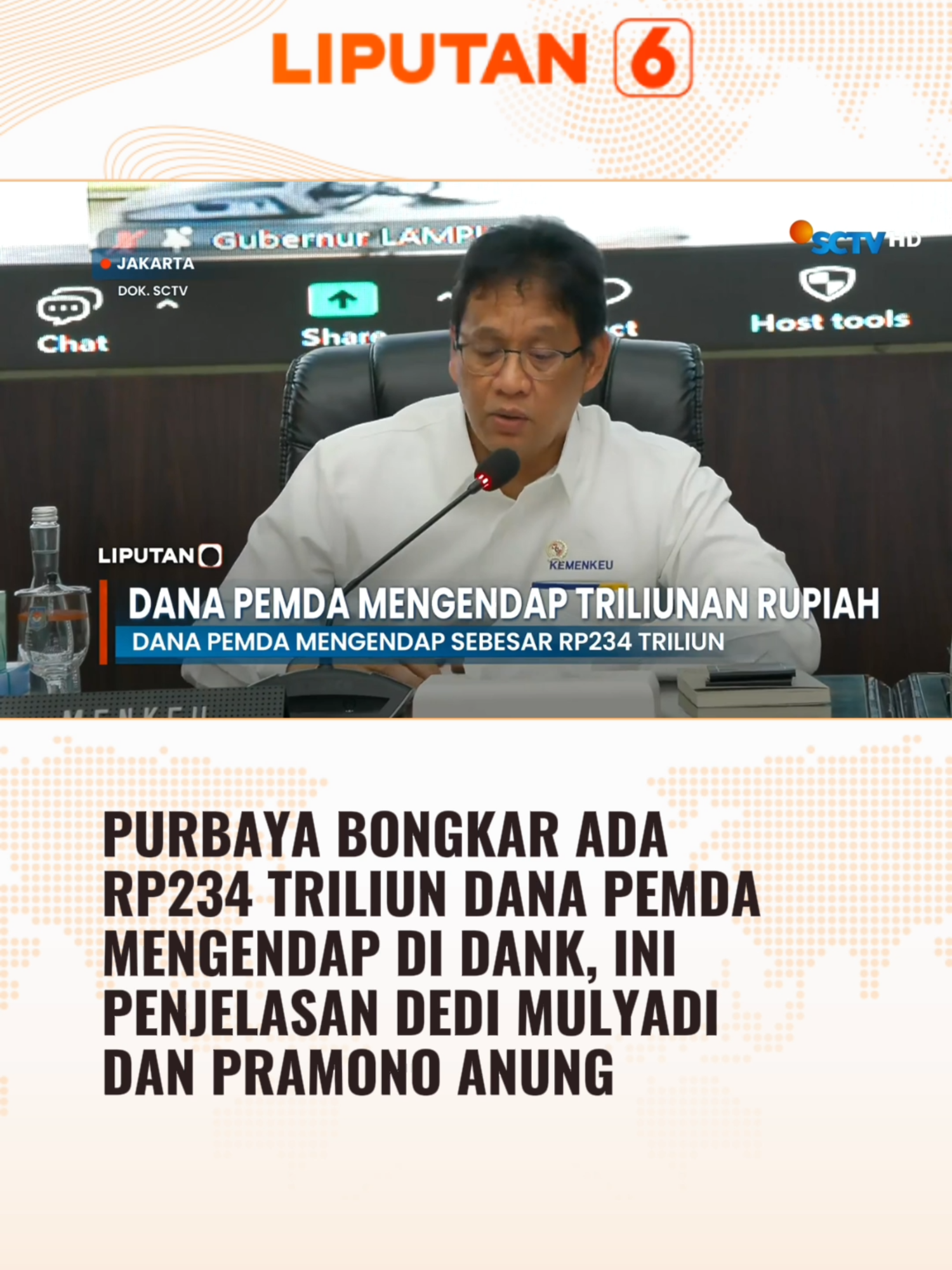 Kementerian Keuangan merilis daftar 15 daerah yang memiliki dana Pemda yang belum terpakai, namun mengendap di bank. Jumlahnya fantastis, mencapai Rp234 triliun! #newssctv #liputan6sctv #liputan6 #purbaya #purbayasadewa #dedimulyadi #pramonoanung #beritatiktok #beritaviral #foryourinformation #trending #longervideos #fyp