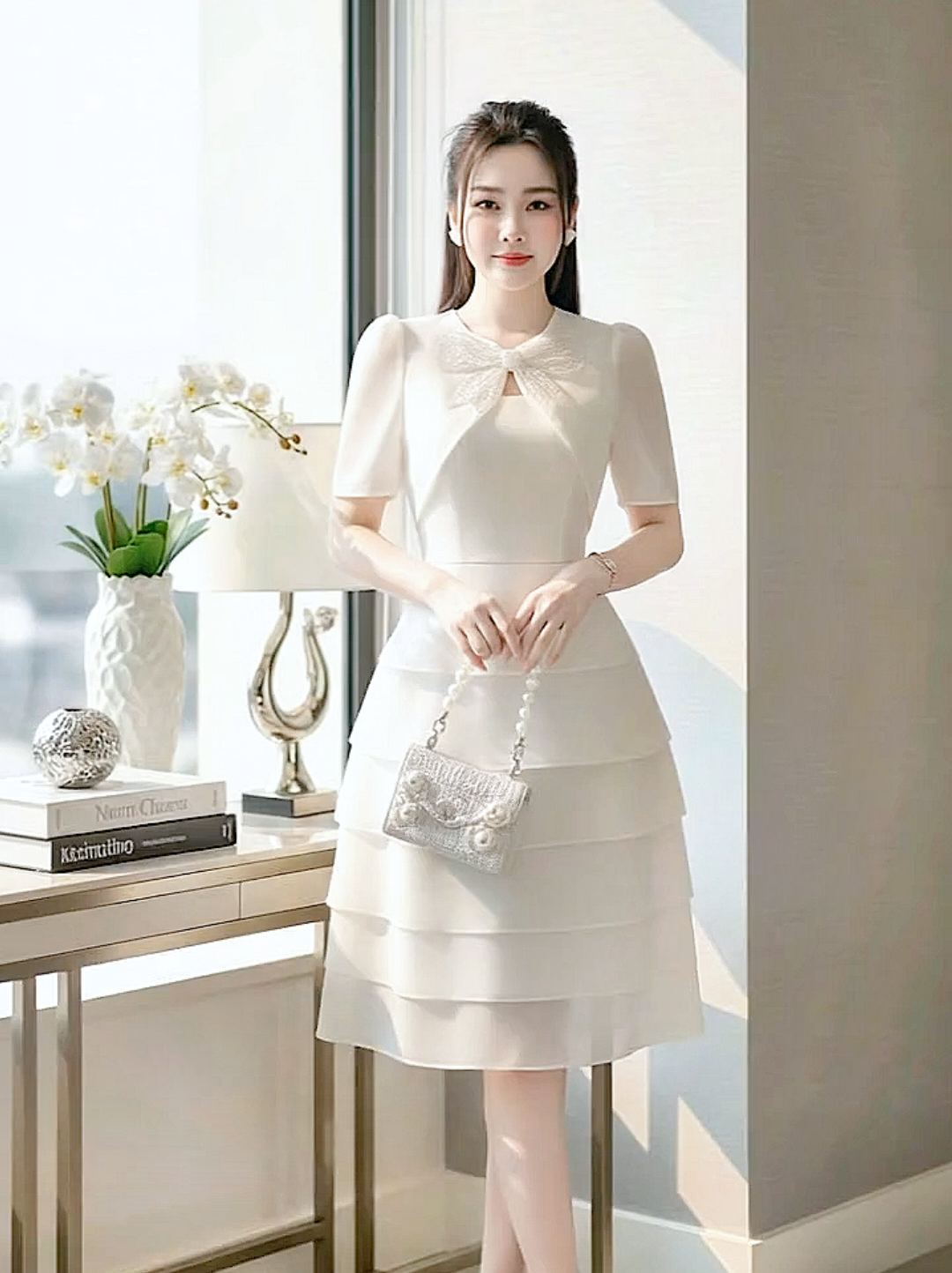 💄 Một chút môi đỏ, một chiếc váy vừa vặn – thế là đủ khiến thế giới ngước nhìn 🌷  #thoitrangnu #thoitrang #vaydutiecsangchanh #vaydutiec #xuhuongtiktok 