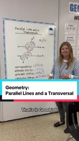 Geometry: Parallel lines and a transversal #geometry #iteachalgebra #iteachmath #mathematics #math 