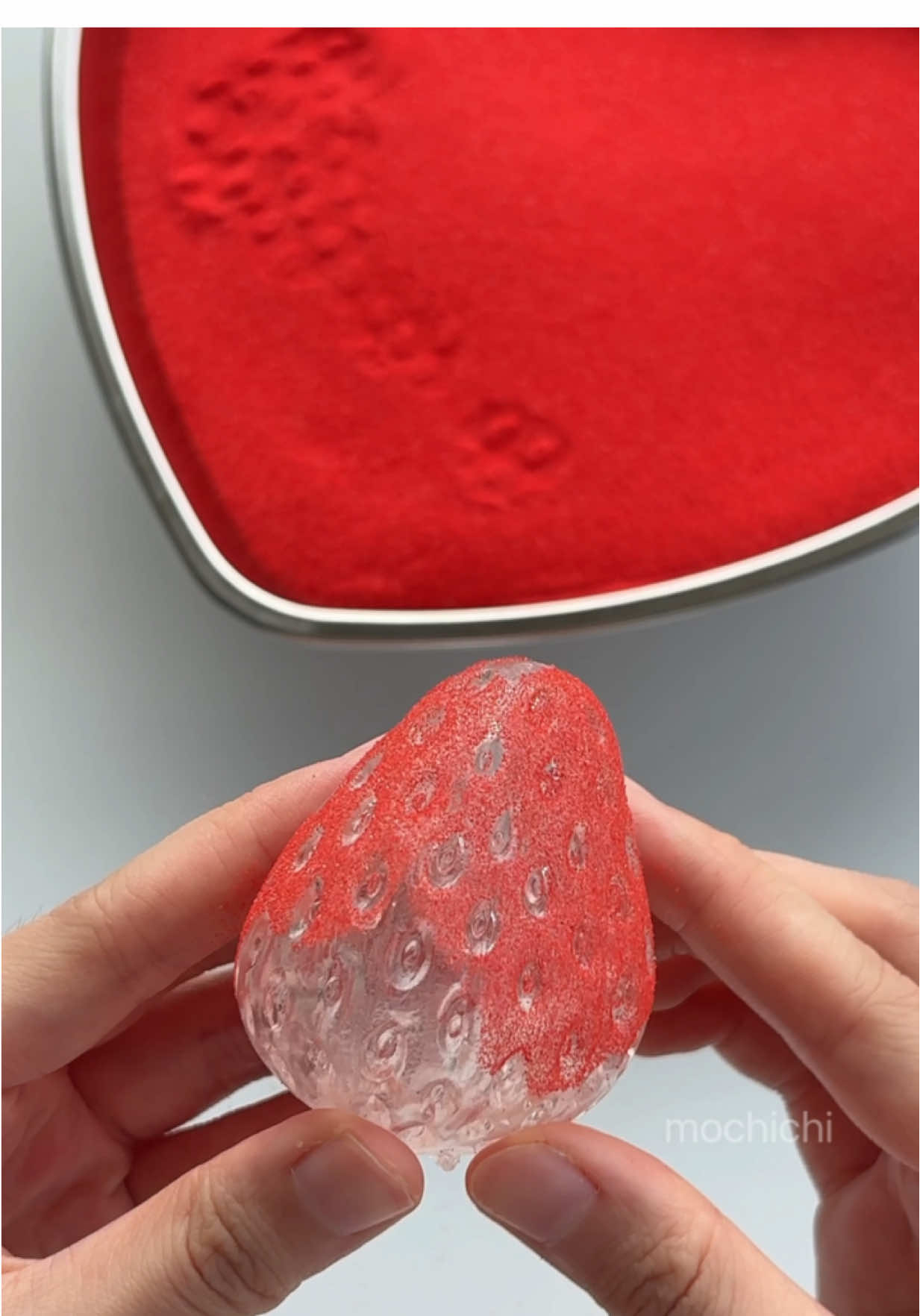 DIY Sandy Strawberry 🍓 Stress Ball! 🍓✨ #fyp #asmr #mochichi #stressball #toys #oddlysatisfying #StressRelief #fidgettoys #sensorytoy #antistress #satisfying #relaxing #handmade #sleephelp #stressball 