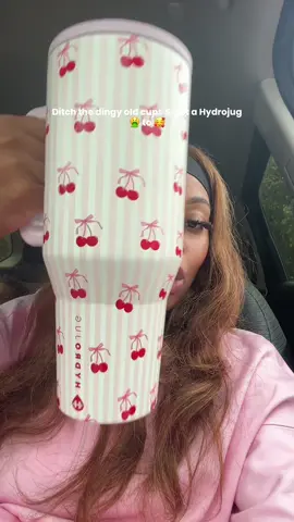 💖 You deserve to spoil yourself! Ditch the old ragged cups and grab a HydroJug 👏 They’ve got so many cute styles, colors & prints — and they’re totally leak-proof 👀 I’m obsessed with this cherries + boo one 🍒👻 Treat yourself, you earned it 💅 @HYDROJUG  #hydrojug #dingy #hydrojugtraveler #cherries #bows 