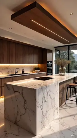 Không gian bếp sang trọng với đảo bếp đá marble và tủ gỗ ấm áp, ánh sáng tự nhiên chan hòa qua khung cửa kính lớn. Thiết kế hiện đại, tinh tế nhưng vẫn giữ được sự gần gũi và ấm cúng — nơi khơi nguồn cảm hứng cho từng bữa ăn.#noithat #bepdep #thietkenoithat #luxuryhome 