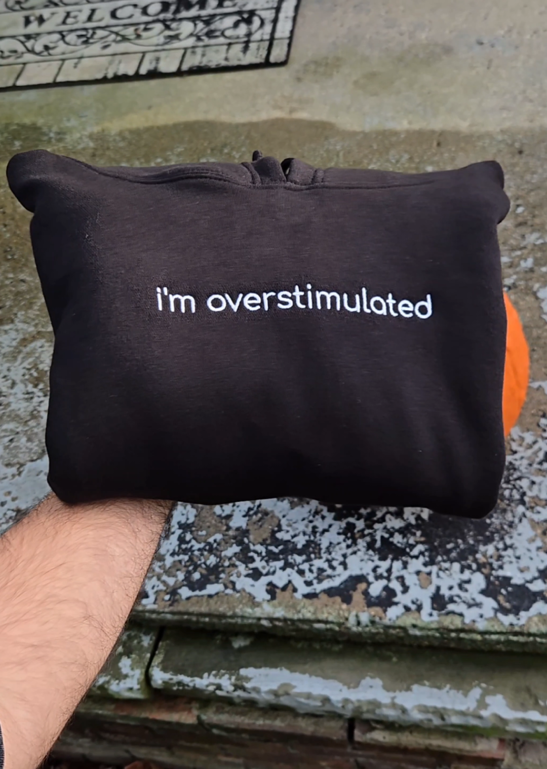 W gift? I don't like the couch #overstimulated #overstimulatedmom #autismawareness #hoodieszn 