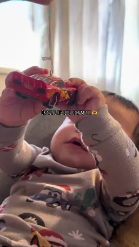 His very first Christmas ornament 🥹❤️ a little early but it’s okay ! #FirstChristmas #BabyMemories #lightingmcqueen #fyp #paratiiiiiiiiiiiiiiiiiiiiiiiiiiiiiii 