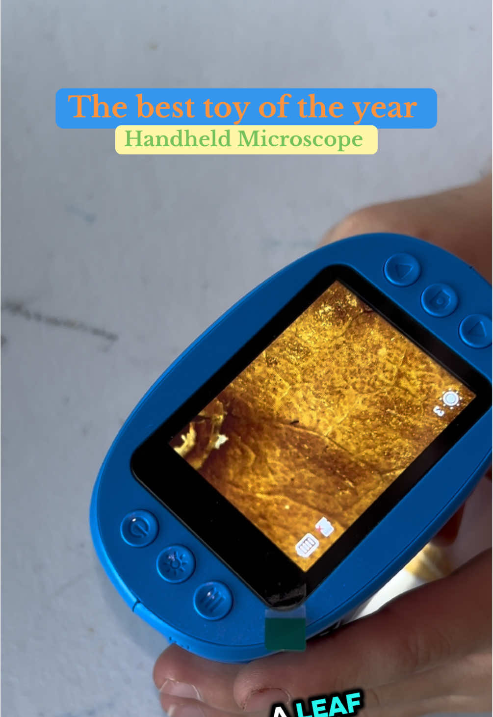 My sons can't get enough of this kids' microscope it has a built-in screen, takes pictures and videos. Truly the best toy of the year!  #kidtoys #giftidea #fyp #homeschool #educational 