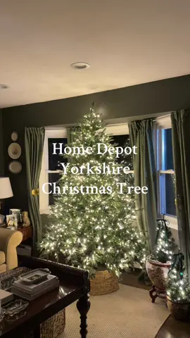 She is beauty, she is grace, she is the viral Home Depot Yorkshire Christmas tree, she is worth every penny, & she is huge #christmasdecor #viralchristmastree #homedepot #christmastree #christmascountdown 