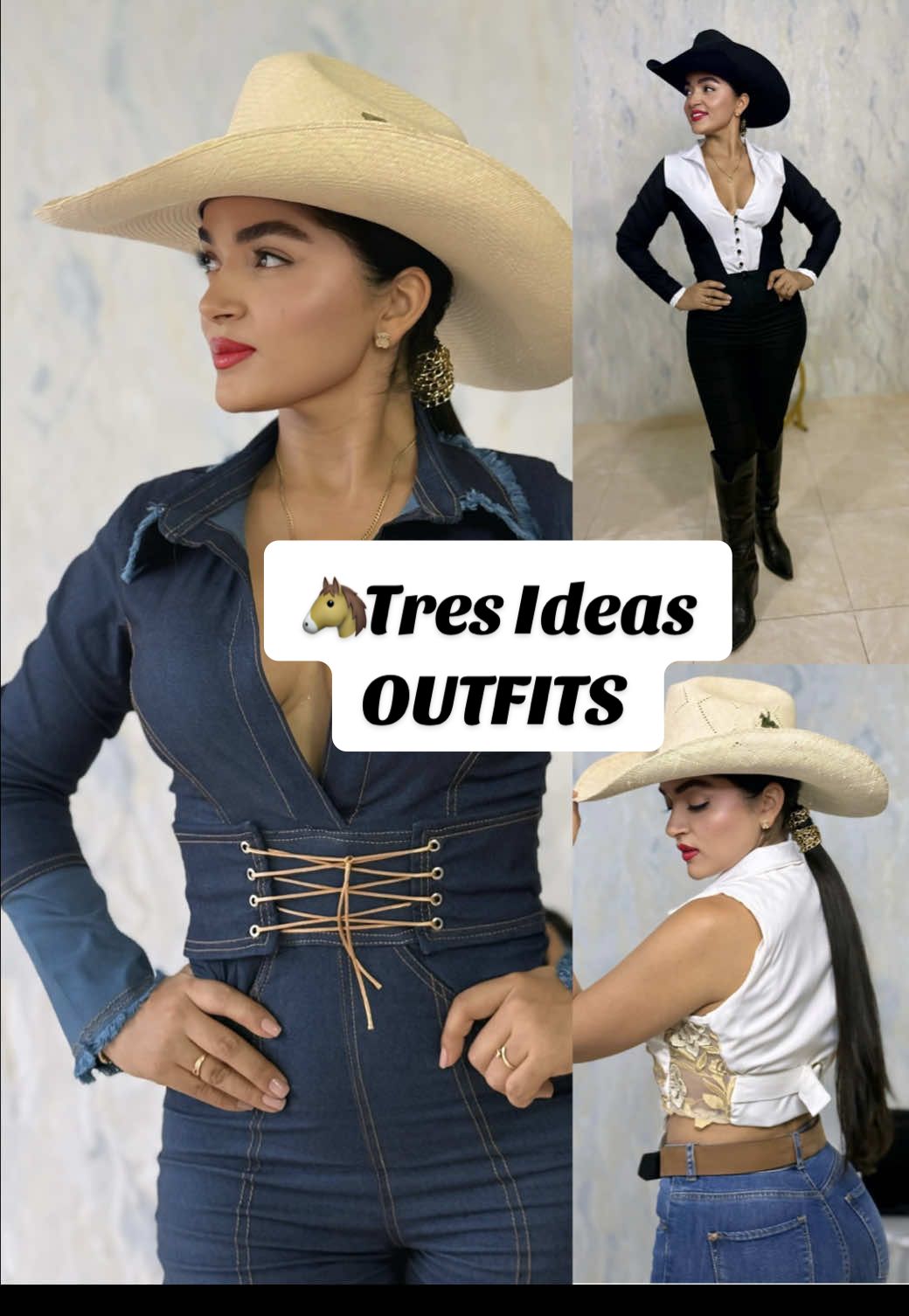 🐴TRES IDEAS OUTFITS #mexico🇲🇽 #colombia #outfitideas ##cabalgata #mujeres 