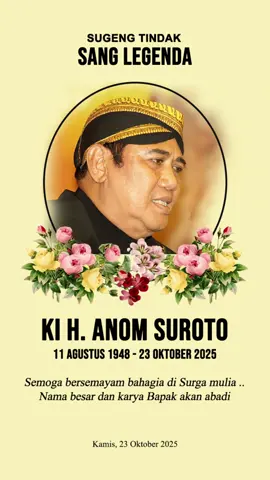 Sugeng tindak Ki Anom Suroto 🥀  #wayang #dalang #kianomsuroto 