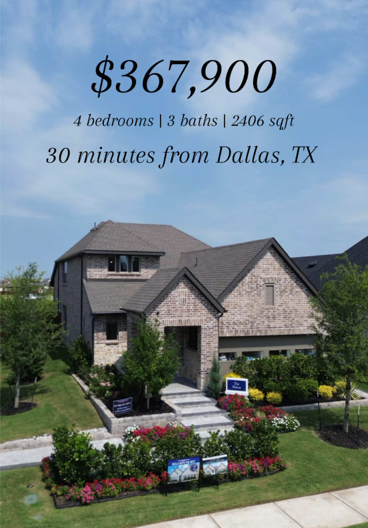 Are you ready to tour this Dream Home? 😍🏡 This is what $367,990 gets you 30 minutes from 📍Dallas, TX 🤯🔥 Features Include ⬇️ 🛏️ 4-5 bedrooms 🛁 2-3 baths 🚗 2 car garage 💻 Office  🎮 Game Room & Media Room  📐 2406 sqft ✨COMMUNITY DETAILS✨ 💰 Pricing from the $360s 🌊 Resort-Style pool 🎾 Bike Trails 🚴‍♂️ Kids Playground  🍔 Dining and entertainment  🚨 If you’re interested in this home or have any questions about becoming a homeowner, Text “READY” to (601) 213-7257 !!  #dallasrealestate #movetotexas #dallasrealtor #affordableluxury #dfwrealtor    
