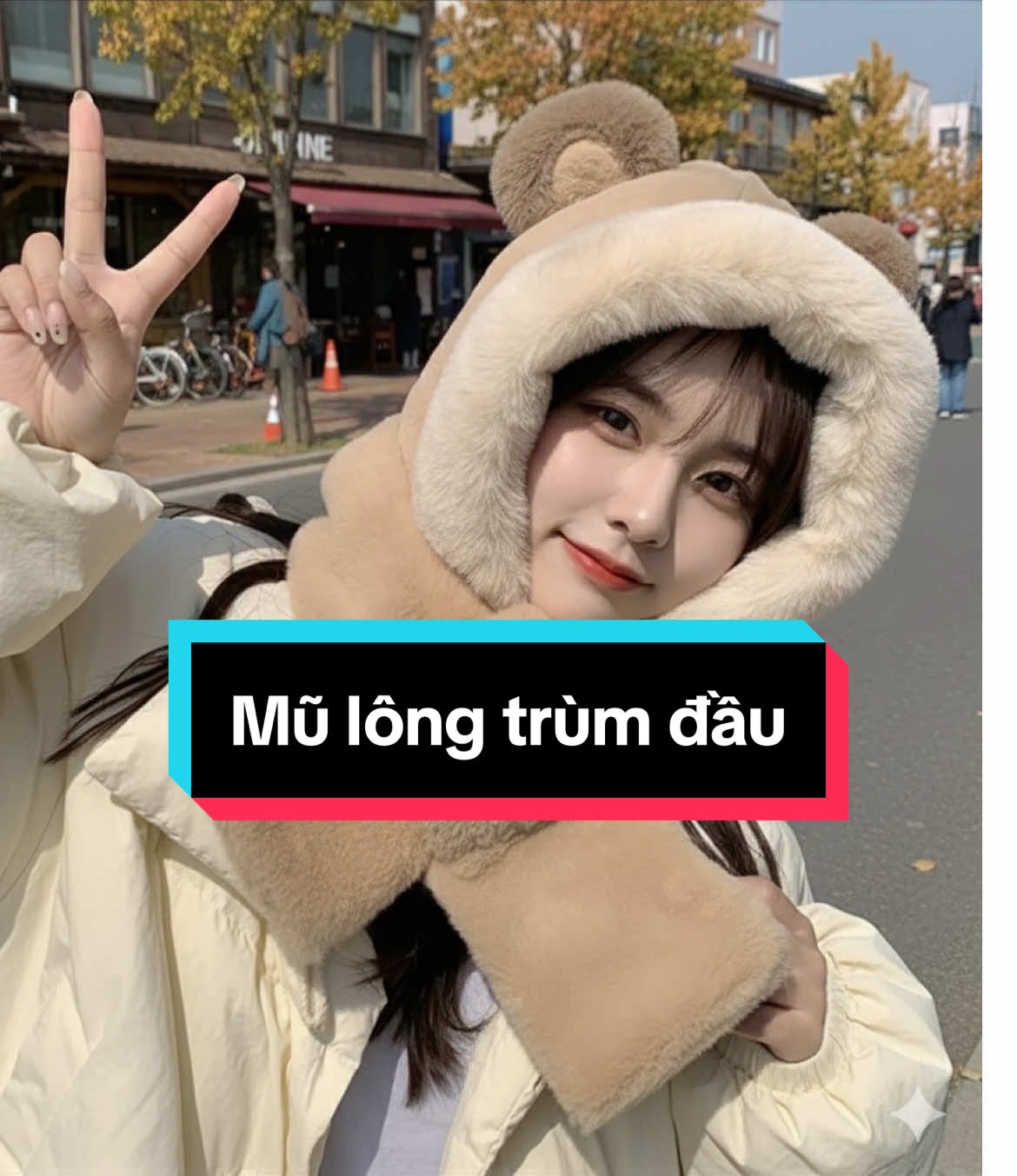 Đông sang rùi mấy bà sắm liền nhé, mũ lông trùm kín đầu siêu ấm, siêu xinh #mulong #mutrumdau #mũ 