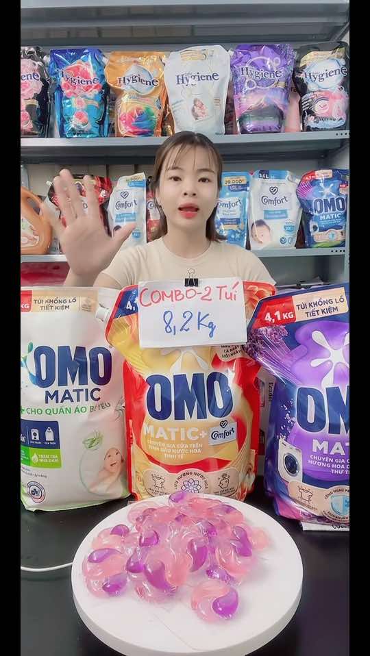 Nước giặt Omo matic phiên bản bịch to. Combo 2bịch to 8.2kg#Thynhacua #nuocgiat #omo #nuocgiatomomatic #xuhuong  