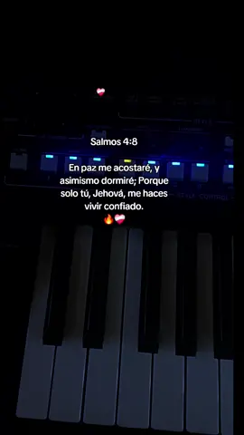 Salmos 4:8 En paz me acostaré y asi mismo dormiré por a solo tú Jehova me haces vivir confiado. Buenas noches.✨️#pianofrases #buenasnoches #noche #agamosviralajesus #salmos 