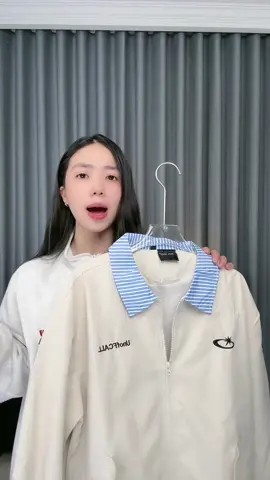 áo khoác gió nhún - có cổ phối lạ mắt #aokhoac #vasity #livehighlights #tiktoklive 