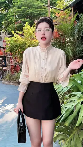 Sơ mi cổ trụ mặc được 4 mùa đều xinh gái ạ!! #vairalvideo #vairalvideotiktok #xuhuongtiktokkk 