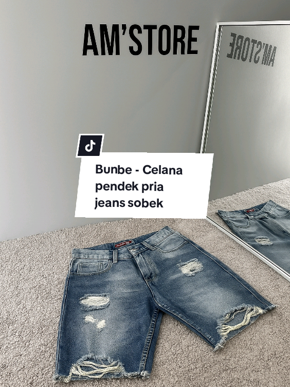 Bunbe - Celana pendek pria jeans sobek original lokal brand  #bunbe #celanapendek #celanajeans #celanasobek #fyppppppppppppppppppppppp 