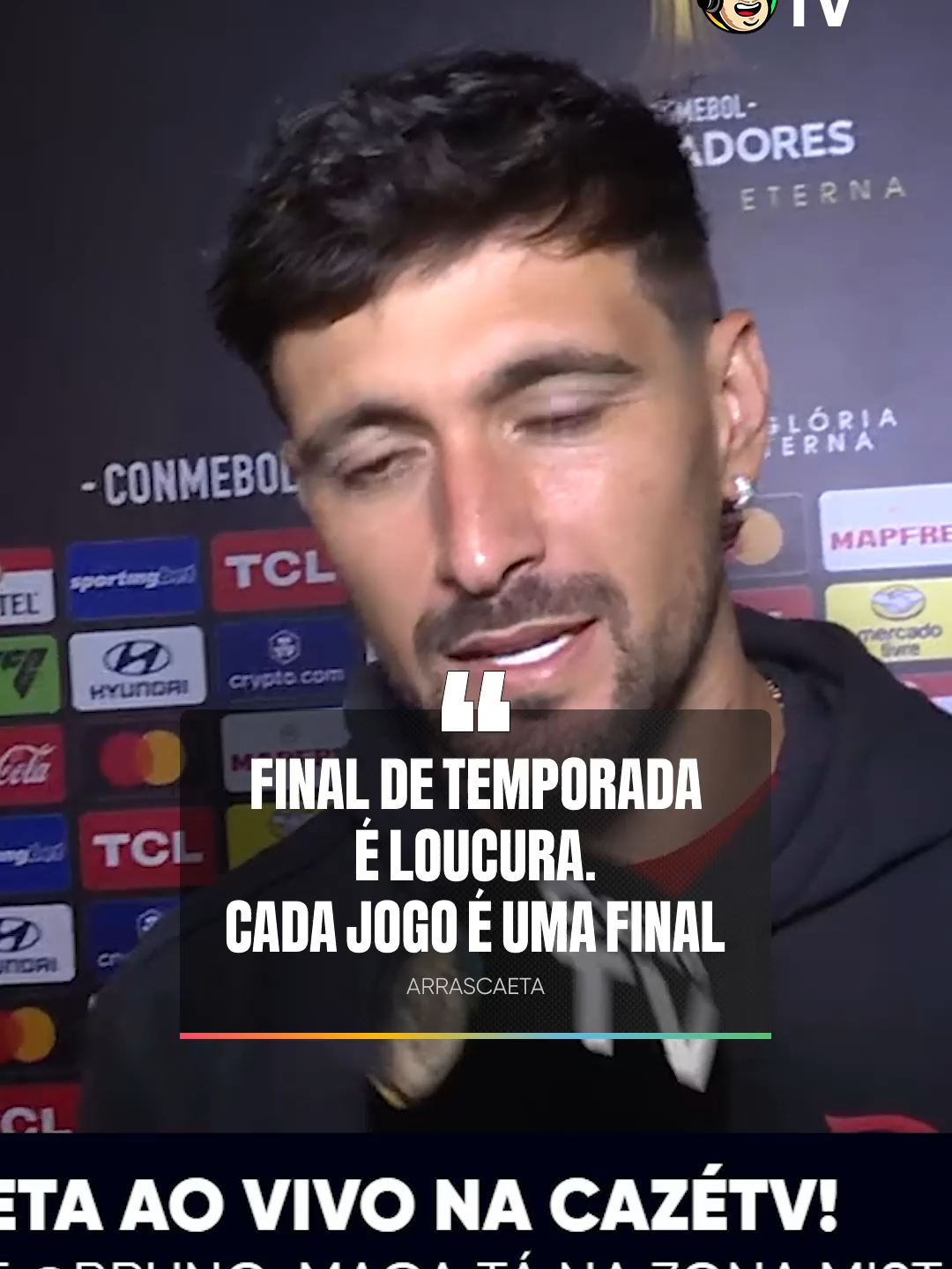 FINAL DE TEMPORADA É DIFÍCIL, MAS A CADA JOGO É UMA FINAL! 😮‍💨🔥 E se o Filipe Luís chamar, o Arrascaeta tá online e disponível pra TODAS AS MISSÕES! PS: O homem sorriu diferente pro nosso @bruno_maga! 🤭 #NocheDeCopa #Libertadores #Flamengo #Racing #CoberturaCazéTV #FutebolBrasileiro #ZonaMista #TikTokSports