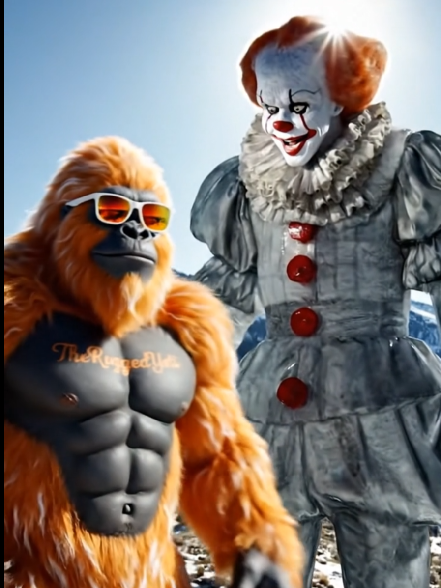 #TheRuggedYeti found... IT. 🎈 Even on a mountain, they all float. Would you accept his icy balloon? 🤡 ​​#pennywisethedancingclown ​#it #horrortok ​#fyp