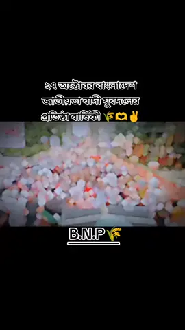২৭ অক্টোবর বাংলাদেশ জাতীয়তা বাদী যুবদলের প্রতিষ্ঠা বার্ষিকী 🌾🫶✌️