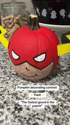 ⚡️racing to first place⚡️ #dccomics #pumpkinseason #halloween #pumpkin #craft 