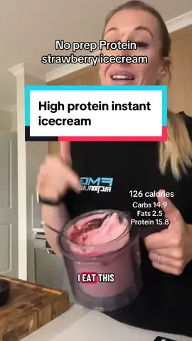 Instant high protein icecream without the prep. I’ve shared this one before but I’ve simplified the recipe. I have this every night. Great in on its own or with pudding, crumble or pancakes. #highproteintreats #highprotein #healthyicecream #lowcalorierecipes 