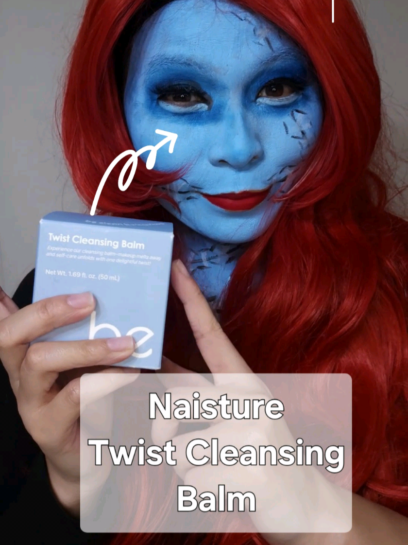 Using the @Naisture Twist Cleansing Balm to remove my Sally Makeup look! I definitely enjoy the twist more than the spatula! A lot of my makeup cleansing balm doesnt have a spot for the spatula so I have to drop it in the container. This makes it super easy to twist for a generous amount then apply ! #makeupremover #cleansingbalm #sallymakeup #skincareroutine  #kbeauty 