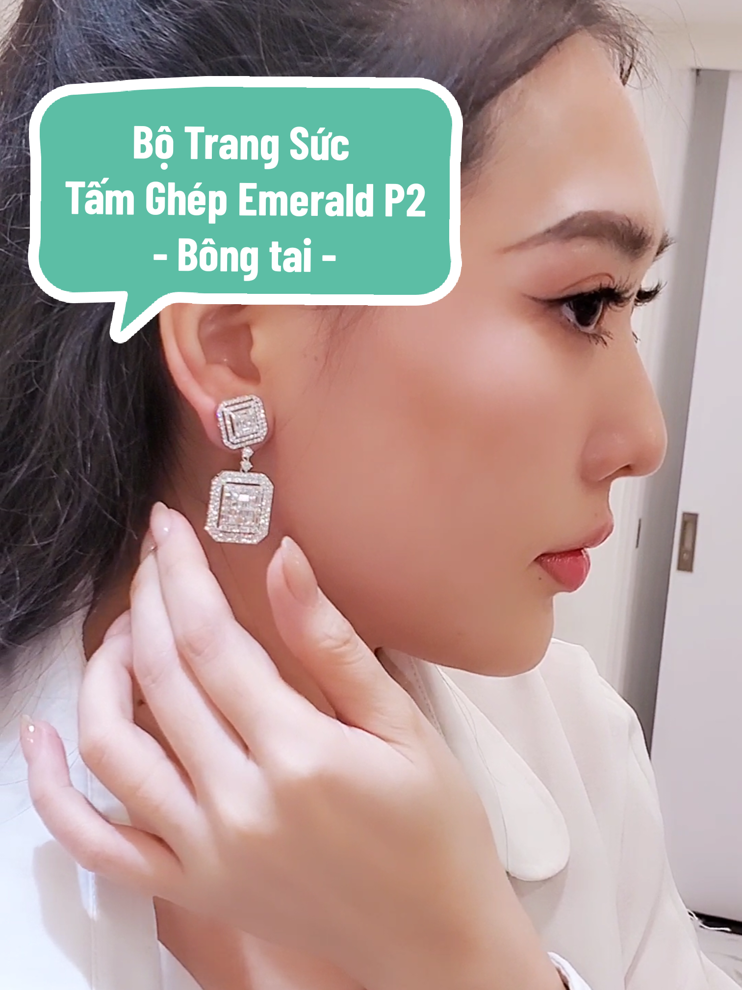 Bông tai trong bộ trang sức tấm ghé Emerald #HARDiamond #PhanHoangKim #diamond #fyp #jelwery 