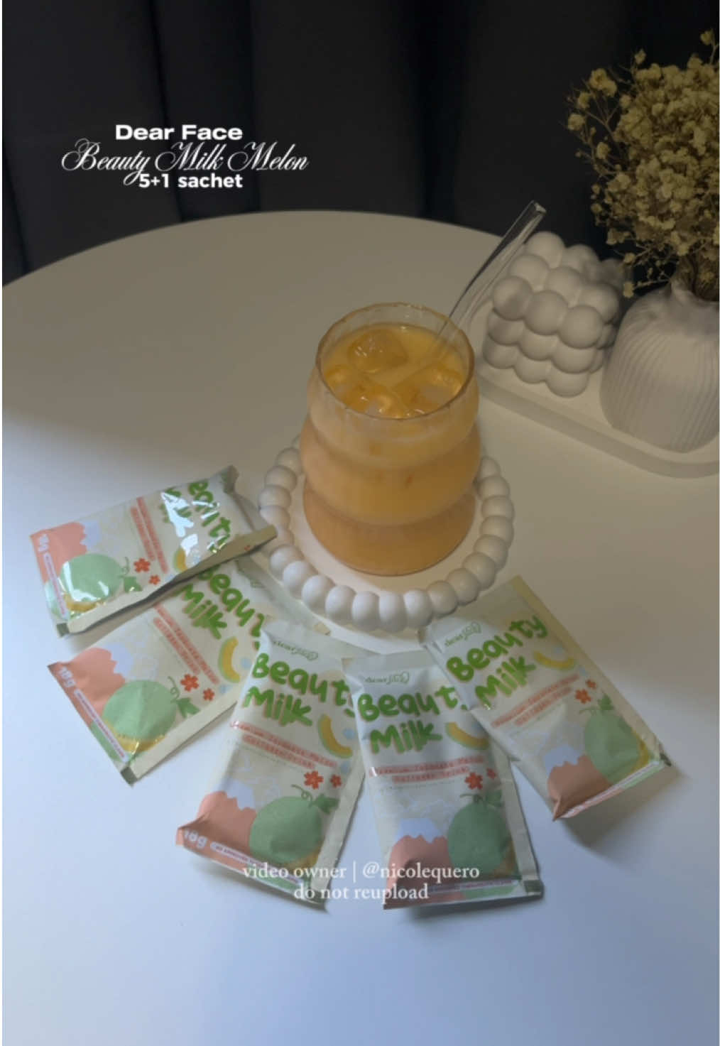 — you should try this Dear Face Beauty Milk Melon, besties! super sarap! 💫 #dearfacebeautymilk #beautymilk #beautymilkbydearface #melondrink #collagendrink 
