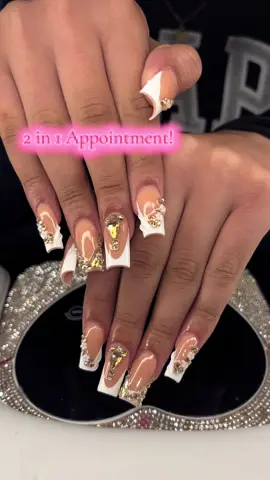 Frenchies 🤍 #nailart #blingnails #frenchtipnails #rhinestones #acrylictoes 